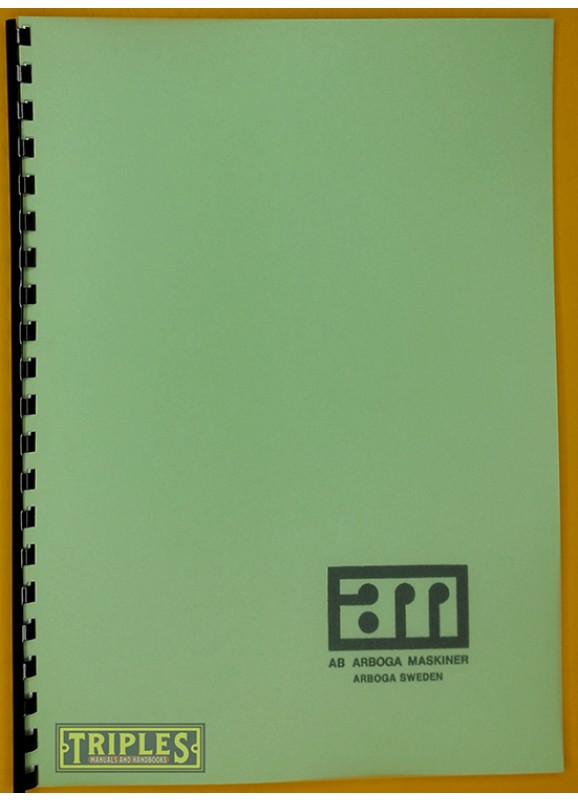Arboga Maskiner Models U-2508 / EM825 Operating Instructions.