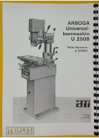 Arboga Maskiner Models U-2508 / EM825 Operating Instructions.