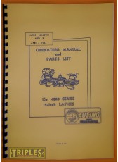 Atlas Clausing No. 4800 Series 12-inch Lathe Operating Manual and Parts List.