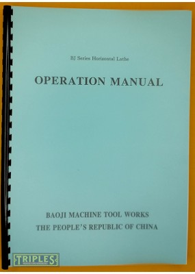 Baoji BJ Series Horizontal Lathe Operation Manual.