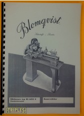 Blomqvist BS600K Lathe Spare Parts Manual. (Sweden)