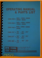Chin Hung CHD Series Lathes. Operating Manual and Parts List.