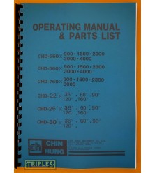 Chin Hung CHD Series Lathes. Operating Manual and Parts List.