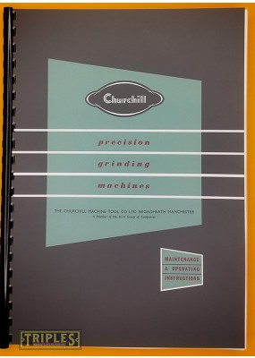 Churchill Model VXA Vertical Spindle Surface Grinder. Maintenance & Operating Manual and Parts List.
