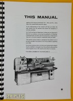 Clausing Colchester 15" X 30" and 15" X 48" Lathe Instruction and Spare Parts Manual.