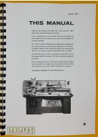 Clausing Colchester Phase 1, 13in. x 24in. and 13in. x 36in. Heavy Duty Lathes. Instruction and Parts Manual.