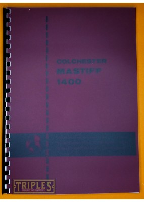Colchester Mastiff 1400 Lathe Instruction and Spare parts Manual.