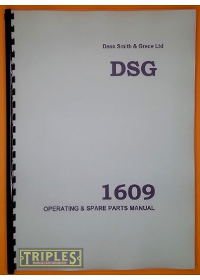 Dean Smith and Grace 1609 Lathe Operating and Parts Manual.
