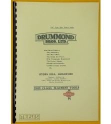 Drummond M Type 3½" Centre Lathe. Operating Instructions.