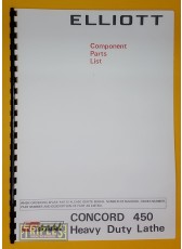 Elliot Concord 450 Lathe Component Parts List.