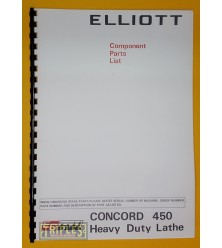 Elliot Concord 450 Lathe Component Parts List.