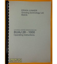 Erwin Junker-TOS BUAJ 28-1000 Universal Centre Grinding Machine Operaing Instructions.