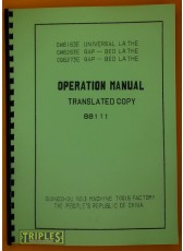Guangzhou CW6163E, CW6263E, CQ6273E Universal Lathe Operation Manual.