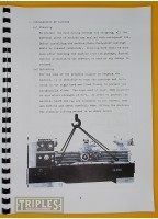 Goodway Model GW 2060-2080-210120-20160 Lathe Instruction & Spare Parts Manual.