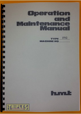 HMT FN2 Operation and Maintenance Manual for Knee Type Milling Machine.