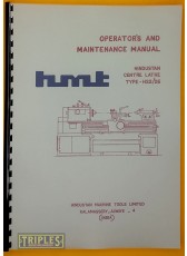 HMT Centre Lathe Type H22/H26 Operators and Maintenance Manual.