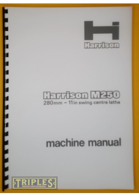 Harrison M250 Centre Lathe Machine Manual.