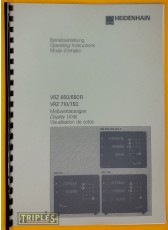 Heidenhain VRZ 650-650R VRZ 710-750 Digital Read Out. Operating Instructions Heidenhain VRZ 650-650R VRZ 710-750 Digital Read Out. Operating Instructions