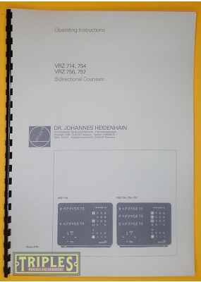 Heidenhain VRZ 714,754,756,757 Digital Readout DRO Operating Instructions.