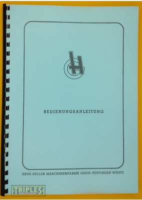 Heller Production Milling Machine PFV 110/I Instruction Manual.