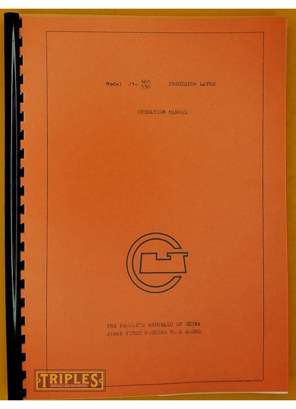 JFMT J1-460/530 Lathe Operation Manual (Early Model)