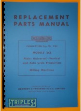 Kearney &amp; Trecker Milwaukee (C.V.A Edition) Model 2CE Plain-Universal-Vertical Replacement Parts Manual.
