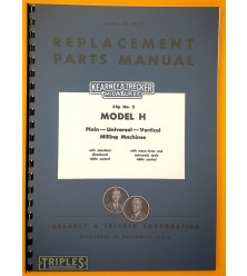 Kearney and Trecker-Milwaukee Model H 5HP, No.2 Milling Machines Replacement Parts Manual.