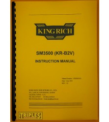 King Rich SM3500 (KR-B2V) Milling Machine Instruction Manual.