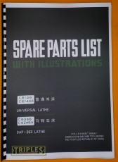 Kwangchow Lathe. C6146 C6146A C6246 C6246A Spare Parts List. (Parts Manual Only)