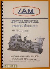 Lantaine Model 350B-350BH Precision Bench Lathe Operating instructions and Maintenance Manual.