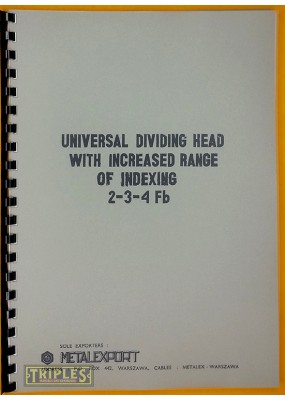 Metalexport Universal Dividing Head 2-3-4 FB Technical Description.