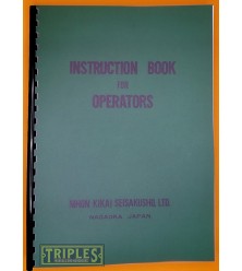 Nihon Kikai Seisakusho NJ-300 Hobbing Machine Instruction Book for Operators. Nihon Kikai Seisakusho NJ-300 Hobbing Machine Instruction Book for Operators.
