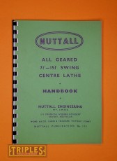 Nuttall 7½" Centre, 15¾" Swing, All Geared Centre Lathe Handbook.