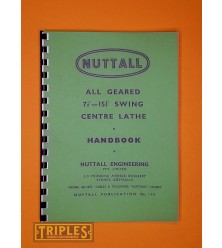 Nuttall 7½" Centre, 15¾" Swing, All Geared Centre Lathe Handbook.