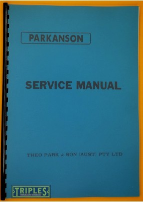 Parkanson Bandsaw Service Manual. 