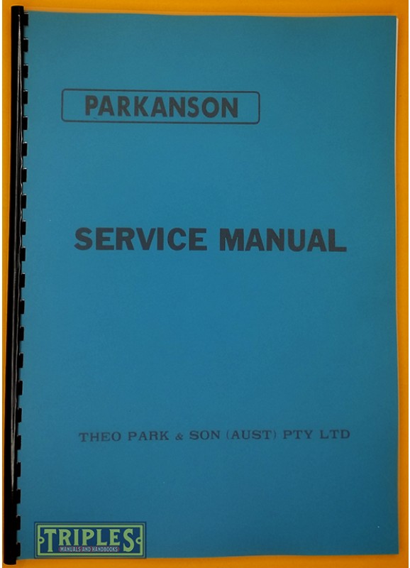 Parkanson Bandsaw Service Manual. 