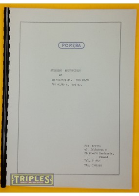 Poreba TR 100/135 B1, TPK 80/90, TPK 80/90A, TPL 90. Instruction Manual.