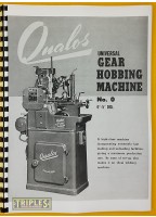 Qualos Precision Gear Hobbing Machine No.O. Operating Instructions.