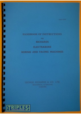 Richards Electrabore. Handbook for Richards Electrabore Boring and Facing Machines.
