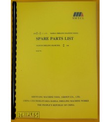 Shenyang Z30 Radial Drilling Machine Spare Parts List. (Parts manual only)