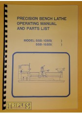 Shun Shin SSB 10BS-15BS Lathe Operating Manual and Parts List.