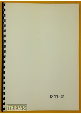 TOS D-11, D-21 Universal Dividing Heads. Operation Manual.