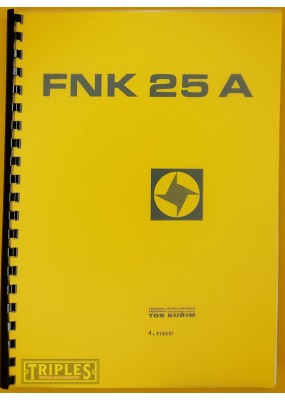 TOS Kurim FNK 25 A. Milling Machine Maintenance Instructions. (Variable Speed Head)