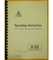 TOS S32 Operating Instruction for the Centre Lathe. TOS S32 Operating Instruction for the Centre Lathe.