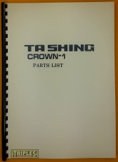 Ta Shing Crown-1 Lathe. Parts List. (Parts list only)
