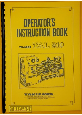 Takisawa TAL 510. Operators Instruction Book.