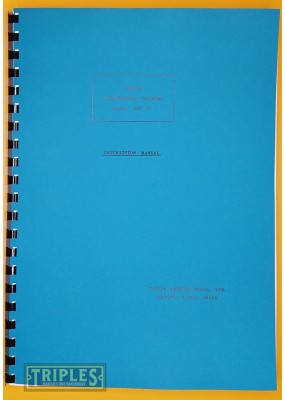 Toyoda Cylindrical Grinder Model GOP 30 Instruction Manual.