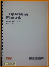 VDF Boehringer Model D480 Lathe Operating Manual. VDF Boehringer Model D480 Lathe Operating Manual.