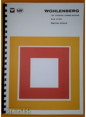 VDF Wohlenberg. M1000 VDF Standard Turning Machine. Machine Manual.