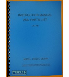 Yangzhou C6251A C6256A Lathe Instruction Manual and Parts List.